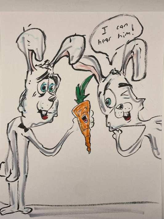 Two Rabbits and a Carrot