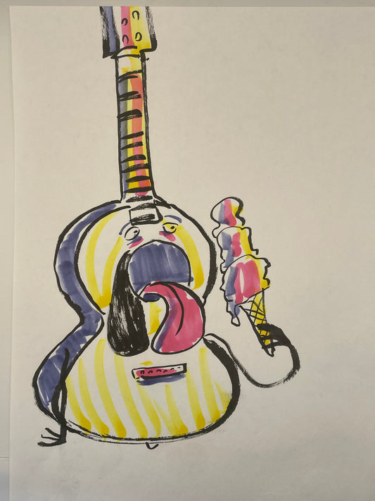 Guitar with Ice Cream Cone