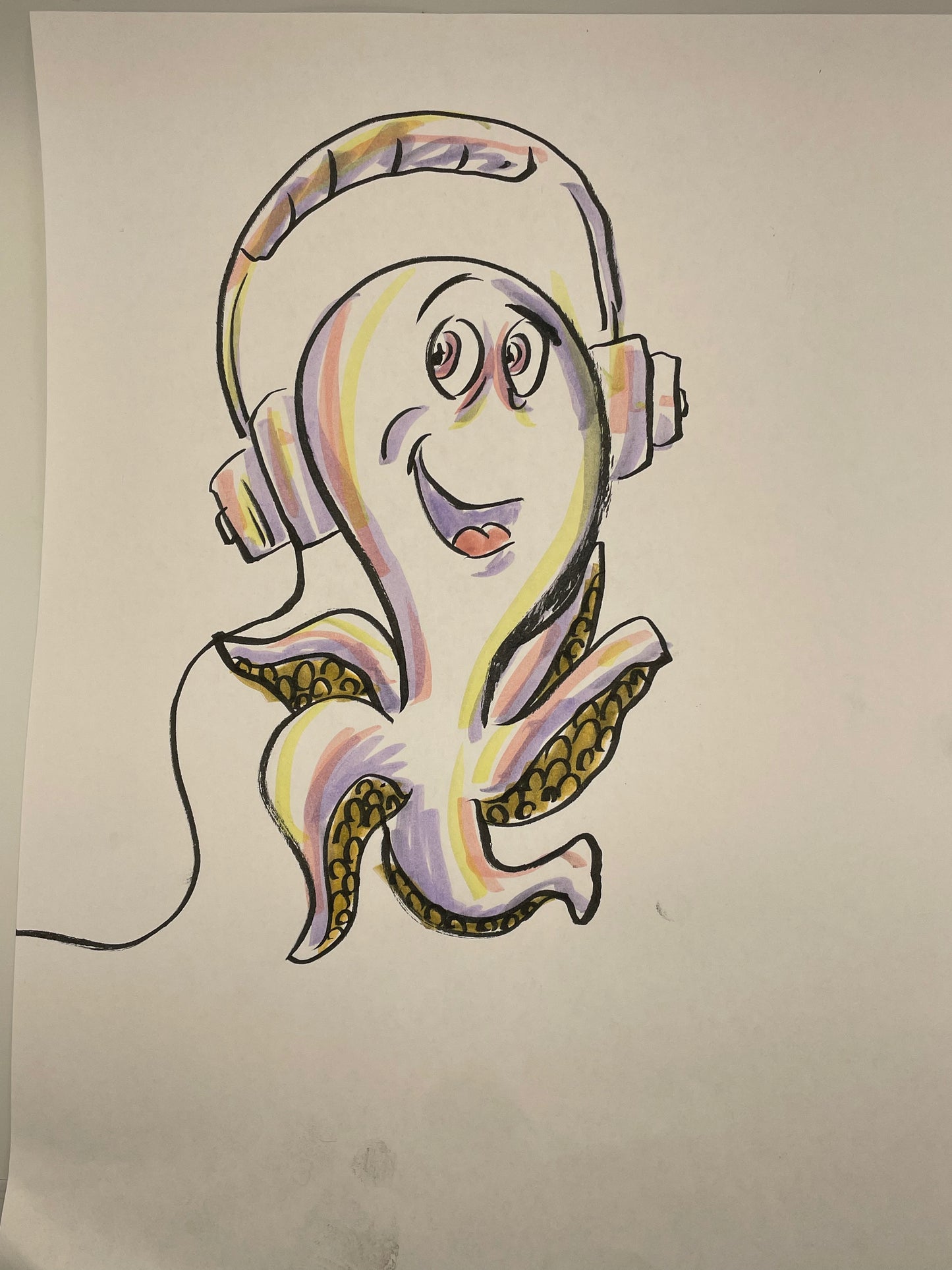 Octopus Wearing Headphones