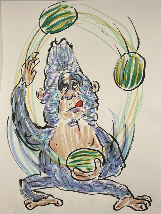 Gorilla Juggling Watermelons
