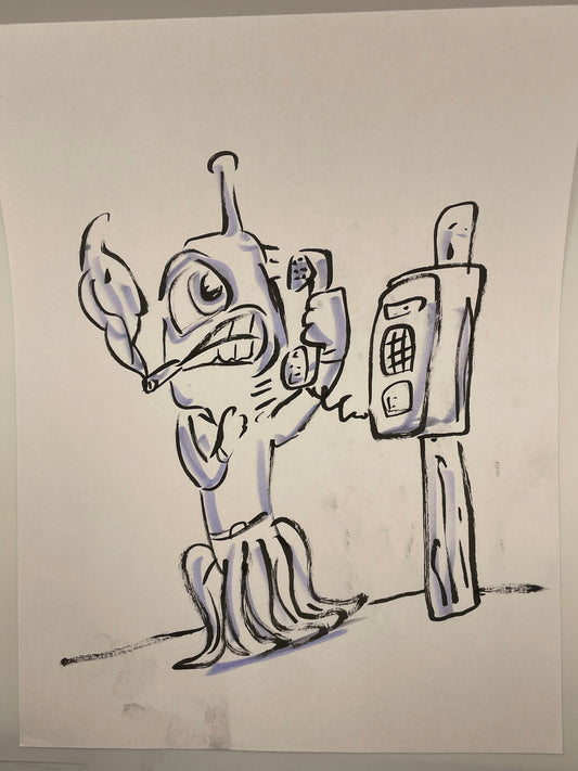 Alien at Phone Booth